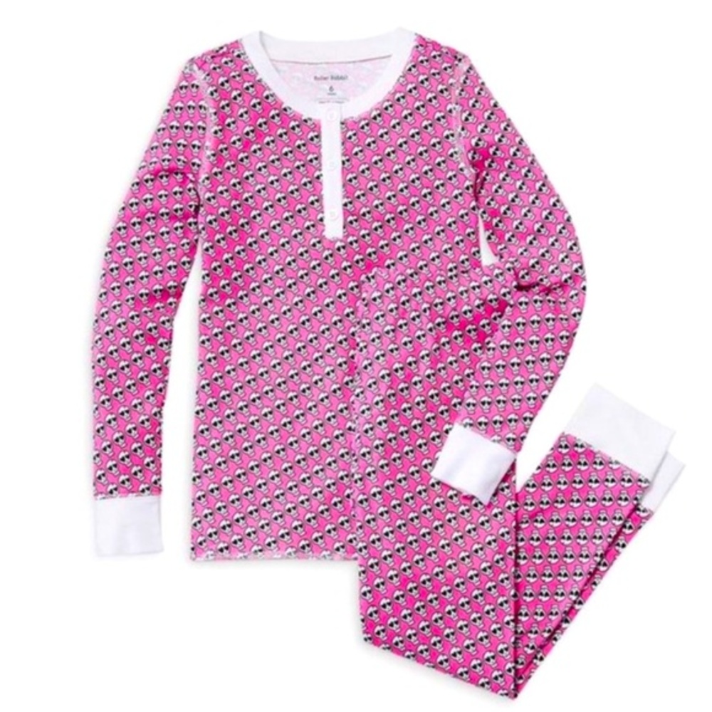 NWT RARE PRINT Roller Rabbit Skull Doodle Pajama Set Bloomingdale’s Collab